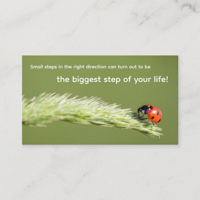 Positives motivierend Zitat mit wenig Ladybug Visitenkarte (Vorderseite)