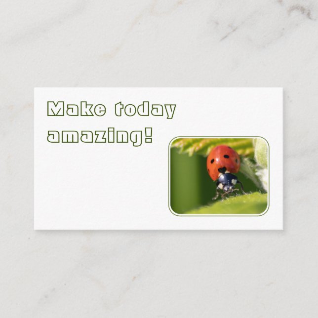 Positives motivierend Zitat mit wenig Ladybug Visitenkarte (Vorderseite)