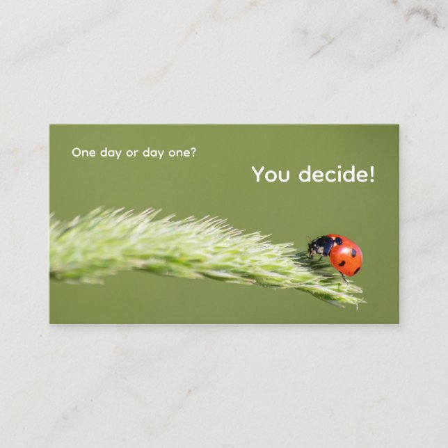 Positives motivierend Zitat mit wenig Ladybug Visitenkarte (Vorderseite)