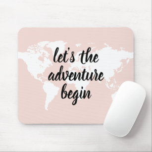 Positives Pink Das Abenteuer beginnt mit der Weltk Mousepad