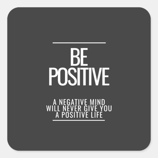 Positives Plakat Quadratischer Aufkleber (Vorderseite)