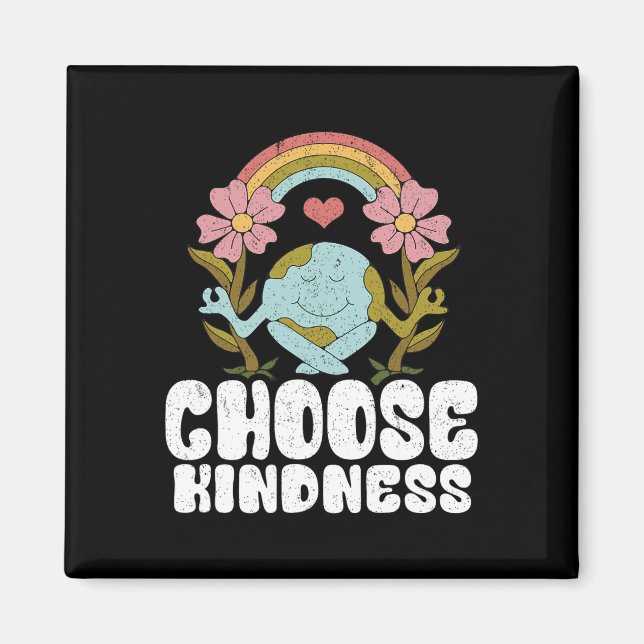 Positives Rainbow Peace Hippie Wählen Sie Kindness Magnet (Vorne)