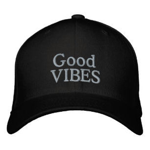 Positives Sprichwort Good Vibes Black Bestickte Baseballkappe