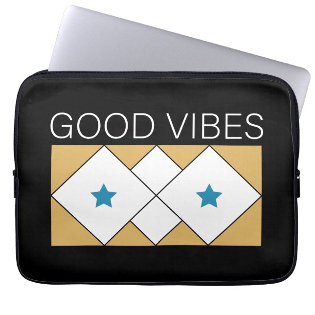 Positives Vibes erfrischendes Design Laptopschutzhülle (Vorderseite)