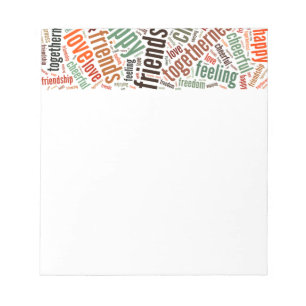 Positives Wortdesign Notizblock