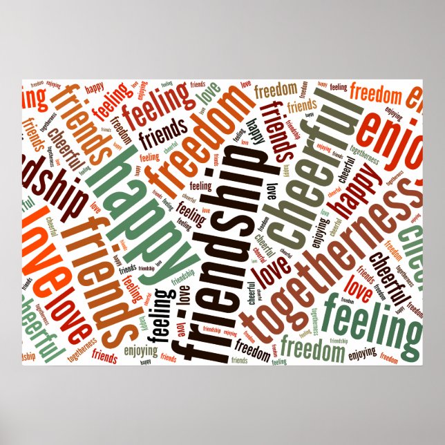 Positives Wortdesign Poster (Vorne)