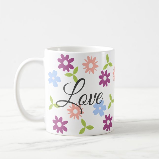 Positives Zitat individuelles Blumendesign Kaffeetasse (Links)
