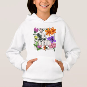 Positives Zitat Sei glücklich und Garten-Blume Hoodie
