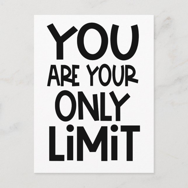 Positives Zitat Sie sind Ihr einziger Limit Schwar Postkarte (Vorderseite)