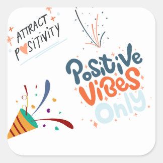 Positivität anziehen quadratischer aufkleber