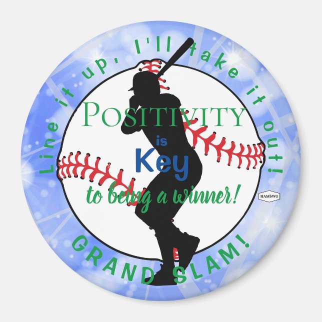 Positivität Baseball Magnet Light Blue HAMbyWG (Vorne)