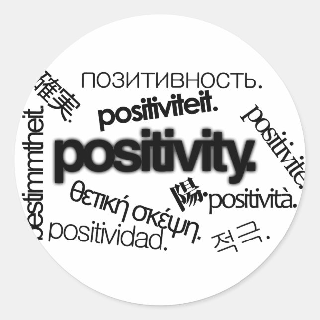 Positivität. Runder Aufkleber (Vorderseite)