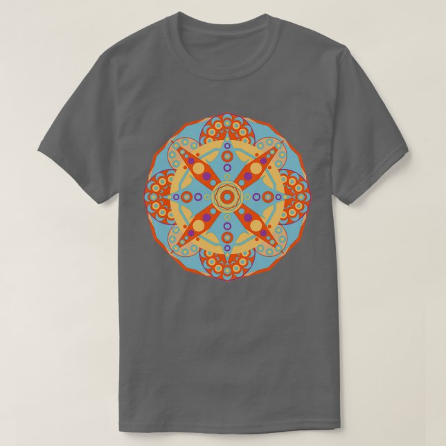 Positivität Sacred Geometry Mandala T-Shirt (Design vorne)