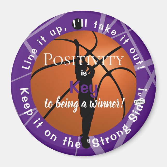 Positivity Basketball Magnet Purple HAMbyWG (Vorne)