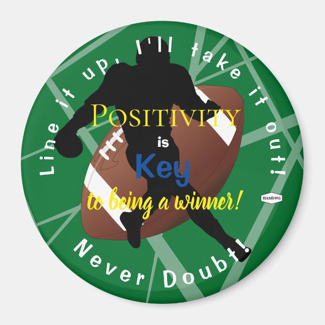 Positivity Football Magnet Green HAMbyWG (Vorne)