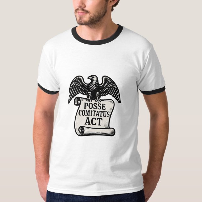 Posse Comitatus Act Eagle Scroll T-Shirt (Vorderseite)
