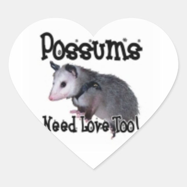 Possum-Aufkleber Herz-Aufkleber (Vorderseite)