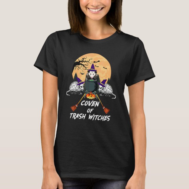 Possum Coven of Trash Hexen Halloween Opossum T-Shirt (Vorderseite)