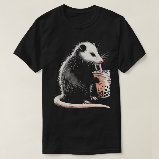 Possum Drink Boba Tea Niedlich Opossum Bubble Tea  T-Shirt (Design vorne)