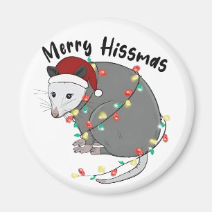 Possum frisst Müll Weihnachtslichter Frohe Hissmas Magnet