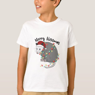 Possum frisst Müll Weihnachtslichter Frohe Hissmas T-Shirt