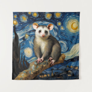 Possum in der Sternennacht Wandteppich