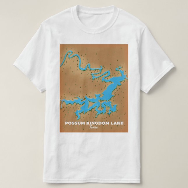 Possum Kingdom Texas Karte T-Shirt (Design vorne)