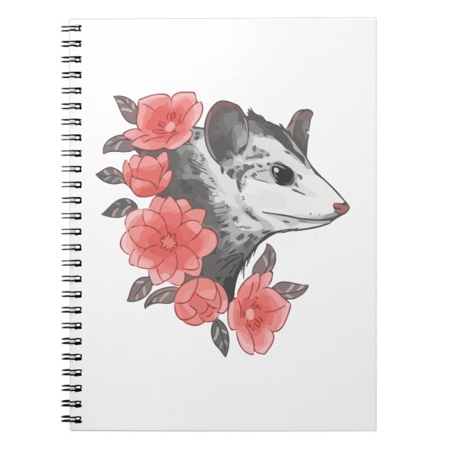 Possum mit Blume Notizblock (Vorderseite)