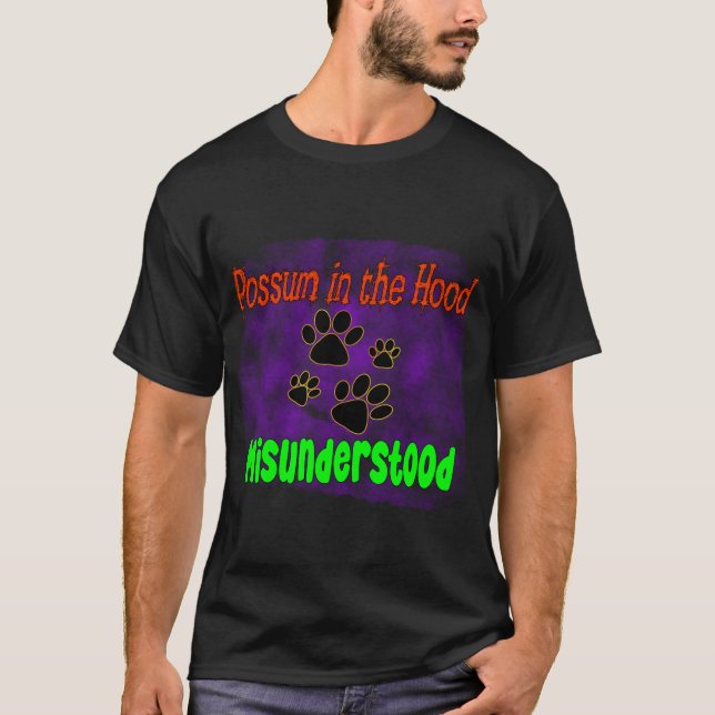 possum opossum lustige Mülleimer Straßenkatze T-Shirt (Vorderseite)