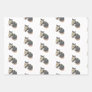 Possum Opossum Rose Blumengeschenk Wrapping Geschenkpapier Set