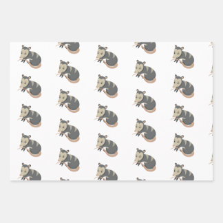 Possum Opossum Rose Blumengeschenk Wrapping Geschenkpapier Set