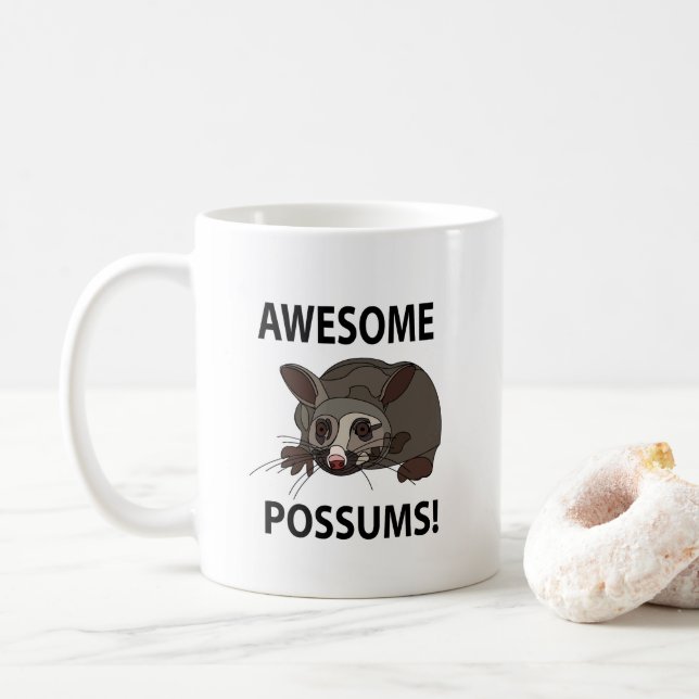 Possum Phantastisch Funny Possum Kaffeetasse (Mit Donut)