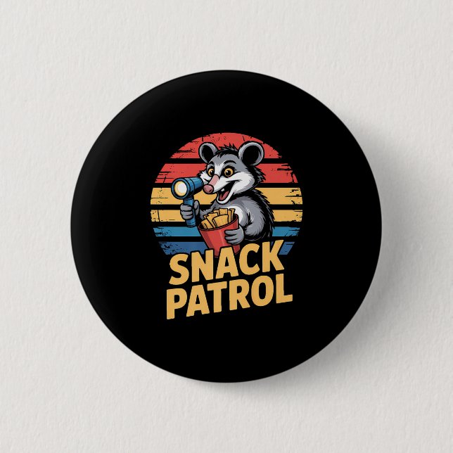 Possum Snacks Patrouille mit Flashlight und Chips  Button (Vorderseite)