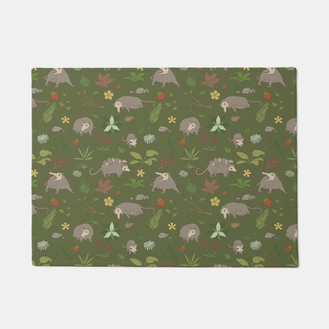 Possumas in einem Berry Field in Green Fußmatte (Vorderseite)