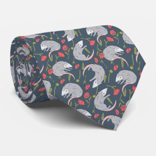 Possummen und Mohnblumen-Blume Krawatte