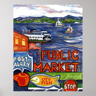 Post Alley mit der Fähre Poster