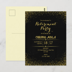 Post Card-Party für Gold- und Black-Rentirement Postkarte