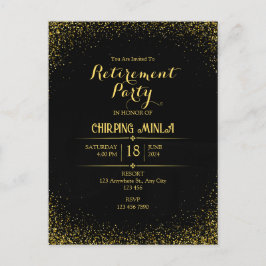 Post Card-Party für Gold- und Black-Rentirement Postkarte