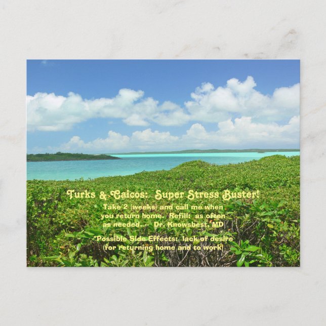 POST CARD/TURKS & CAICOS/SUPER STRESS BUSTER! POSTKARTE (Vorderseite)