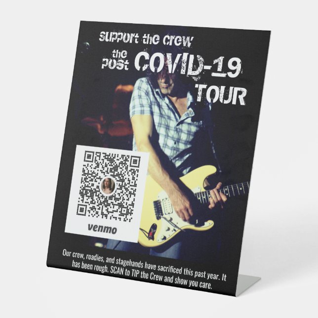 Post Covid Konzert Tour Band Venmo Sockelschild (Vorderseite)
