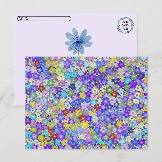 Post-croisement - Belle carte postale florale colo (Devant / Derrière)