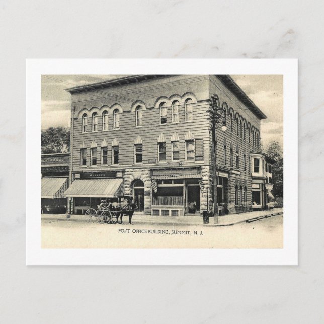 Post & Gedney's Store, Summit NJ Vintag Postkarte (Vorderseite)