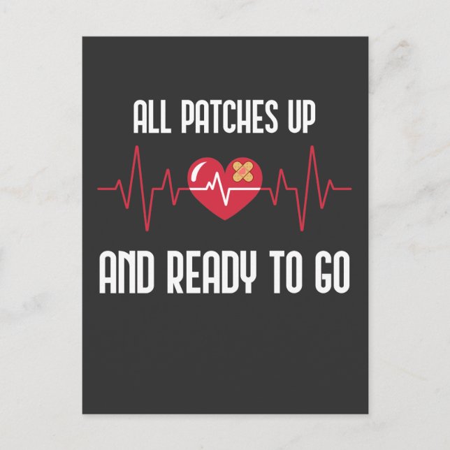 Post Heart Operation gut Bypass Erholung Postkarte (Vorderseite)