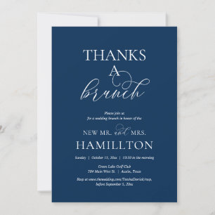 Post Hochzeit Brunch, Dank eines Brunch, Navy Blue Einladung