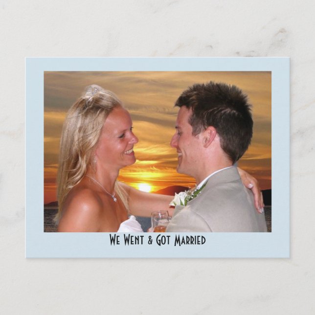 Post Hochzeit Empfang Party Foto Personalisiert Einladungspostkarte (Vorderseite)