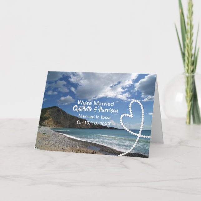 Post Hochzeit Empfang Party Verheiratet in Ibiza Einladung (Vorderseite)