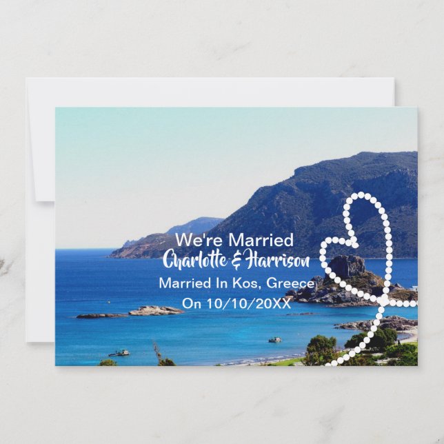 Post Hochzeit Empfang Party Verheiratet in Kos Einladung (Vorderseite)