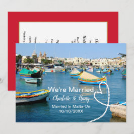 Post Hochzeit Empfang Party Verheiratet in Malta Einladung