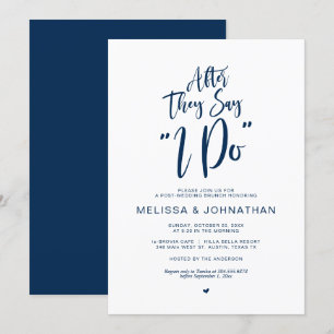 Post Hochzeit, nachdem sie sagen, i do, Navy Blue Einladung