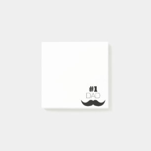 Post-it® #1 Papa Mustache noire - Numéro Un